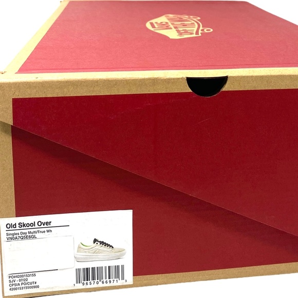 VANS Old Skool Overt CC Shoes Men Low Suede Canvas White Multi Skate VN0A7Q5E6GL - Picture 10 of 10